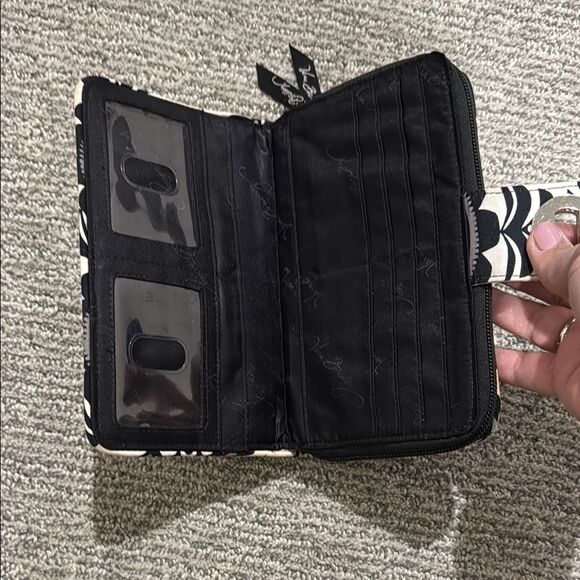 Vera Bradley Floral Black and White Women's Wallet - Picture 2 of 3